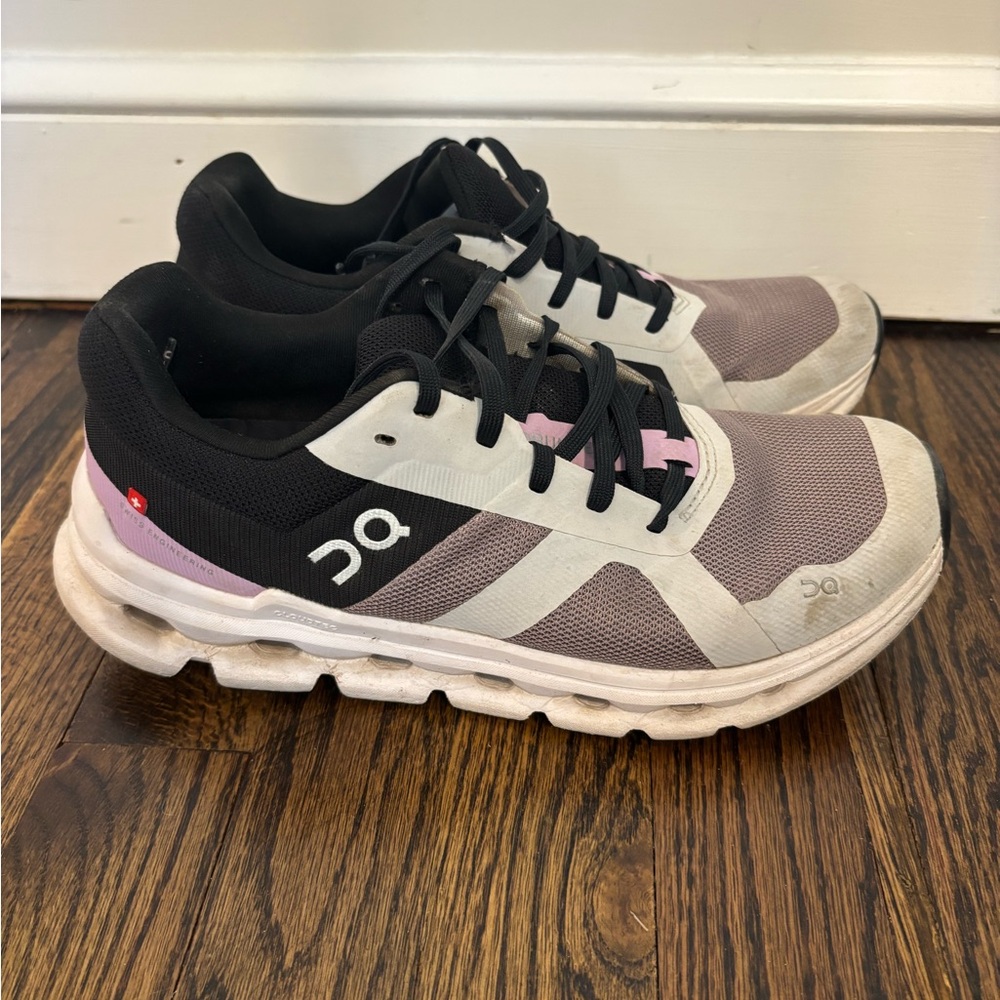 On Running Women's Shoes - Black, Pink, and White